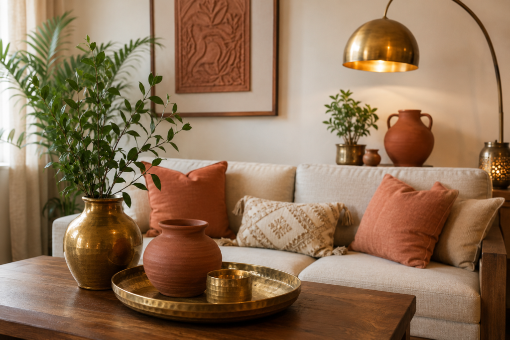5 Brass & Terracotta Styling Tricks to Make Your Living Room Look Like ...